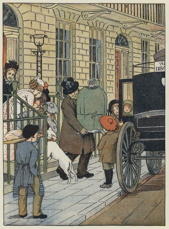 London: På väg hemåt! (färglitografi) av Francis Donkin Bedford