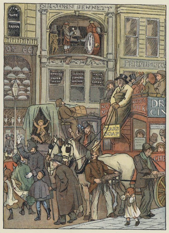 London: I Cheapside (färglitografi) av Francis Donkin Bedford