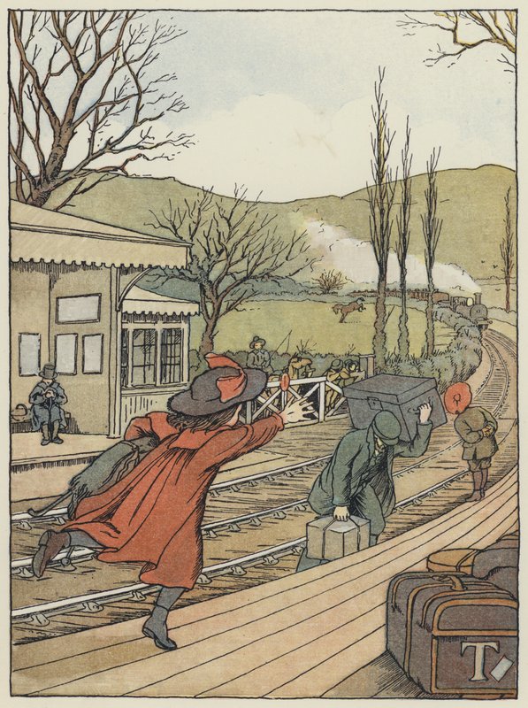London: The Country Station (färglitografi) av Francis Donkin Bedford