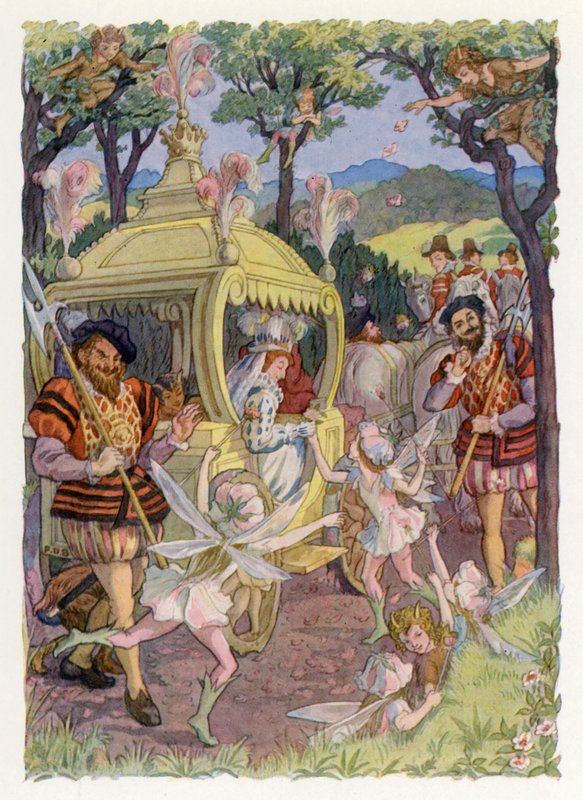 Merrie England: En kunglig pilgrimsfärd (färglitografi) av Francis Donkin Bedford