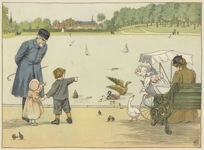 Parkskötare (färglitografi) av Francis Donkin Bedford