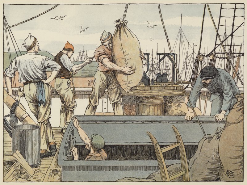Stevedore (färglitografi) av Francis Donkin Bedford