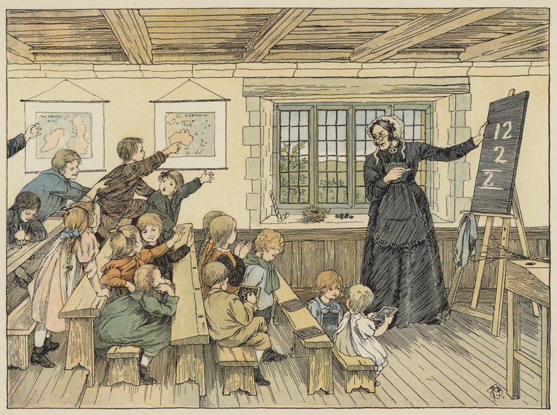 The Dame (färglitografi) av Francis Donkin Bedford