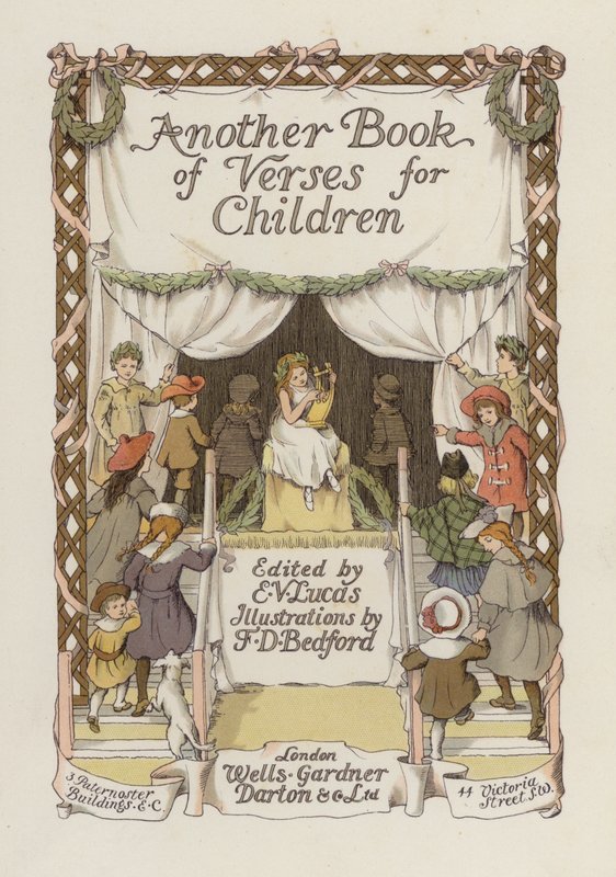 Titelsidesillustration för Another Book of Verses (färglitografi) av Francis Donkin Bedford