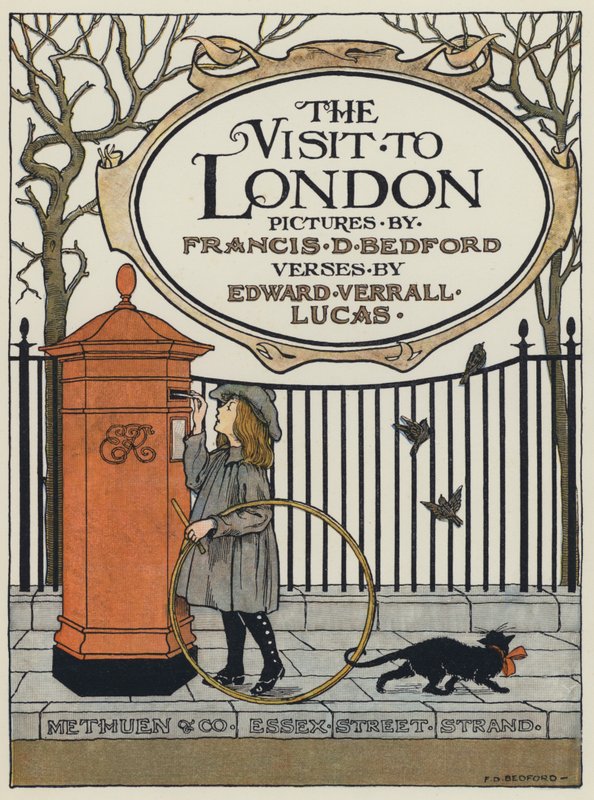 Titelsidesillustration för The Visit to London (färglitografi) av Francis Donkin Bedford
