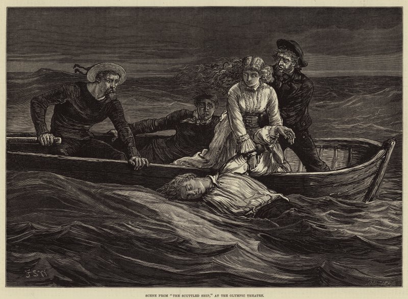 Scen från The Scuttled Ship, på den olympiska teatern av Francis S. Walker
