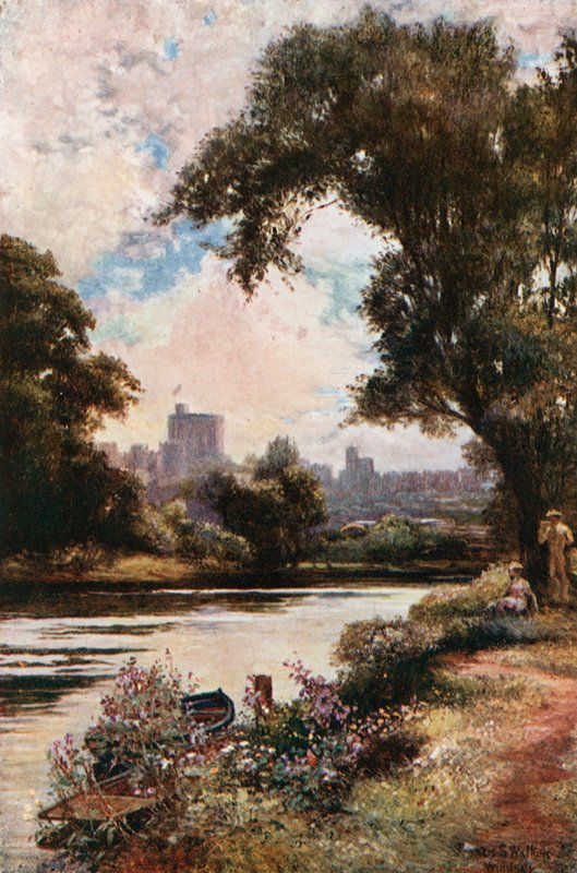 Windsor Castle från nära Eton-slussen av Francis S. Walker