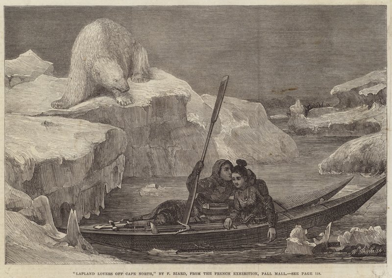 Lapland Lovers utanför Cape North av François Auguste Biard