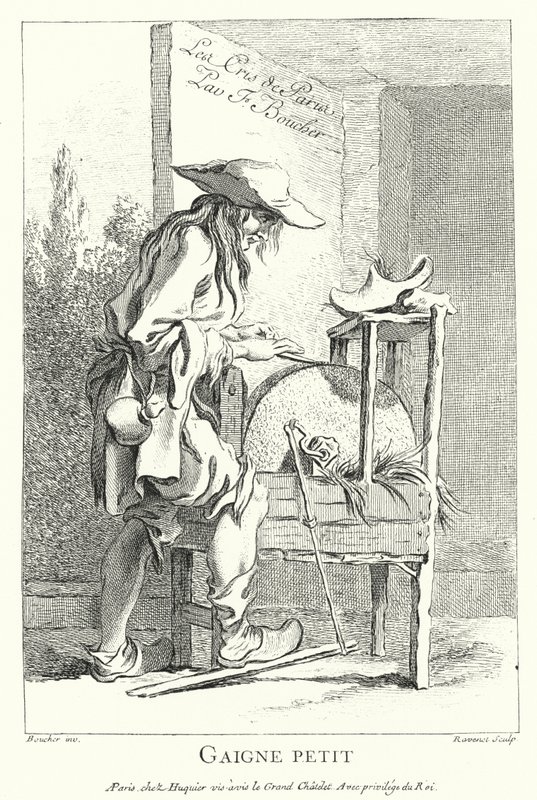 Knivslip (gravyr) av Francois (after) Boucher