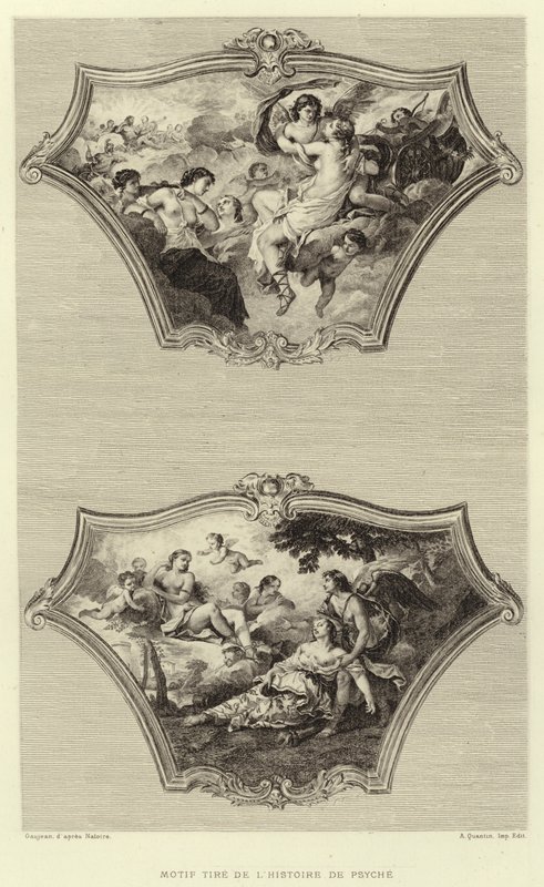 Mönster Däck från berättelsen om Psyche (gravyr) av Francois (after) Boucher