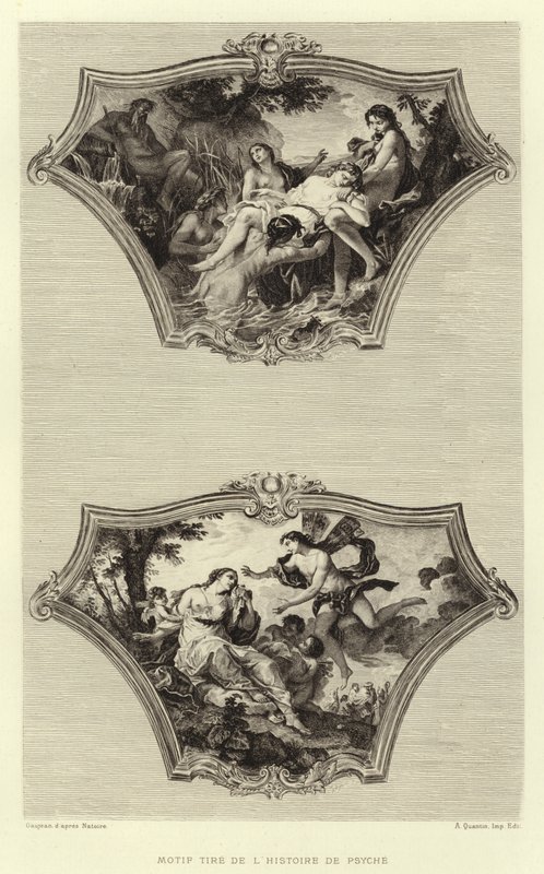 Mönster Däck från berättelsen om Psyche (gravyr) av Francois (after) Boucher