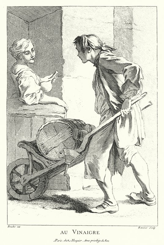 Vinägerförsäljare (gravyr) av Francois (after) Boucher