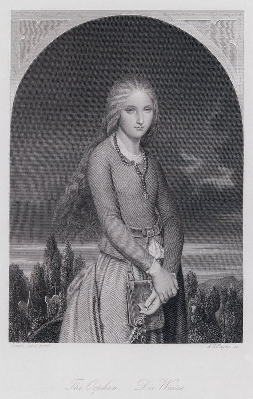 The Orphan (gravyr) av Francois Claudius (after) Compte Calix