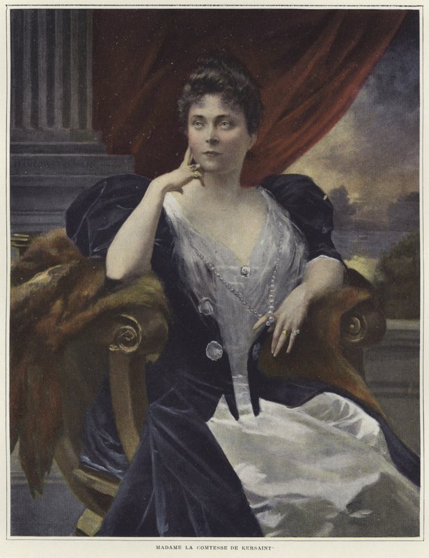 Porträtt av Madame la Cometesse de Kersaint av Francois Flameng