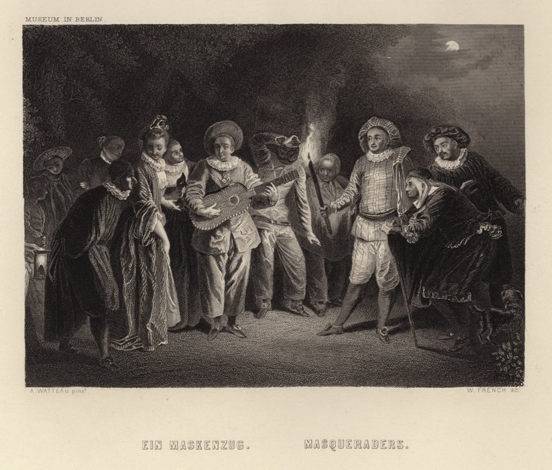 Maskeradare av Francois Louis Joseph Watteau