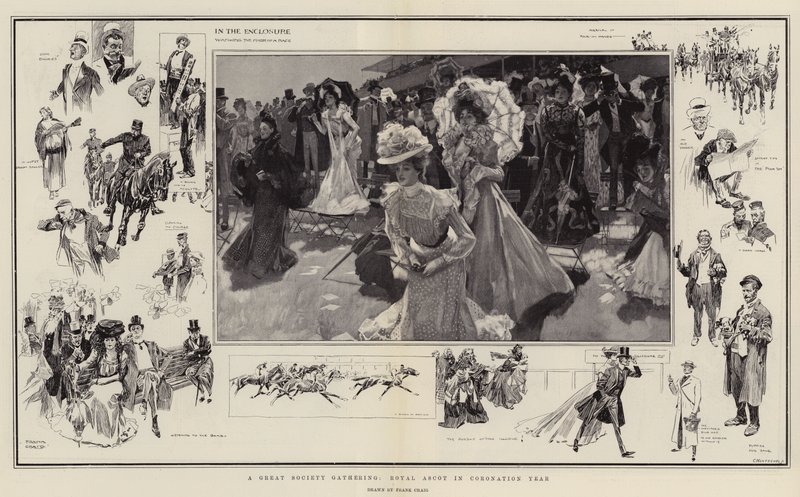 En stor samhällssammankomst, Royal Ascot under kröningsåret av Frank Craig