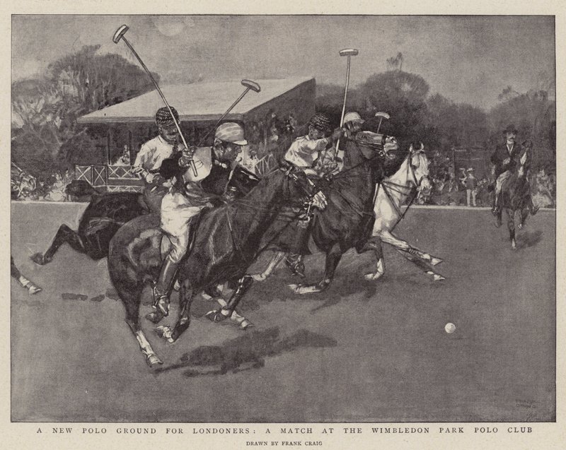En ny Polo Ground för Londonbor, en match på Wimbledon Park Polo Club av Frank Craig