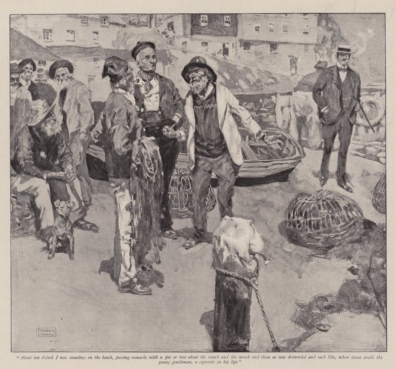 Illustration för fred-till-vilket-pris-räkning, av Grant Allen av Frank Craig