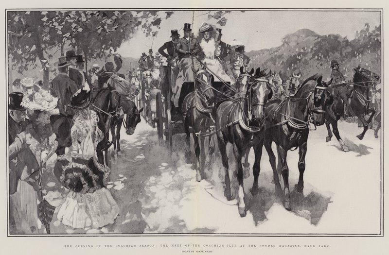 Invigningen av tränarsäsongen, mötet för tränarklubben på Powder Magazine, Hyde Park av Frank Craig