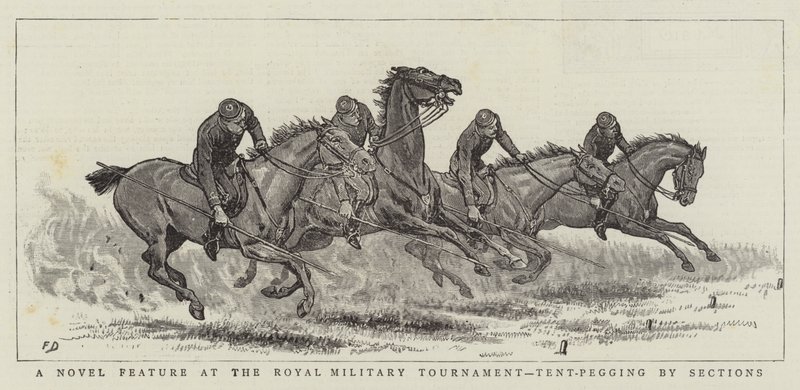 Ett nytt inslag vid Royal Military Tournament, tältfäste efter sektioner av Frank Dadd