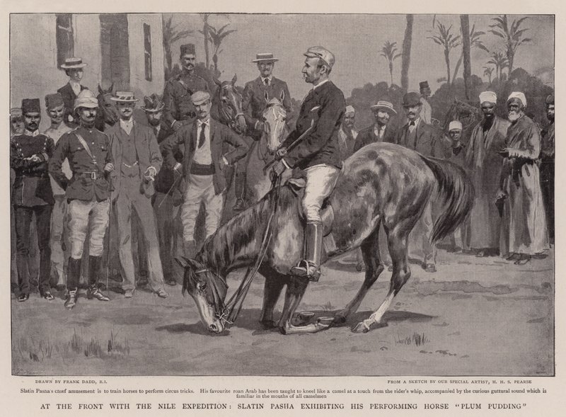 Vid fronten med Nilexpeditionen ställer Slatin Pasha ut sin Performing Horse Plum Pudding av Frank Dadd