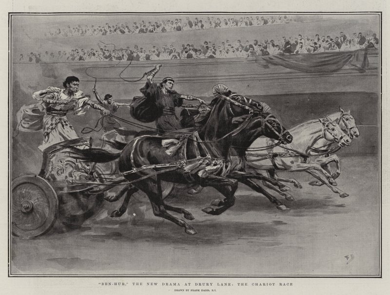 Ben-Hur, det nya dramat på Drury Lane, vagnsloppet av Frank Dadd