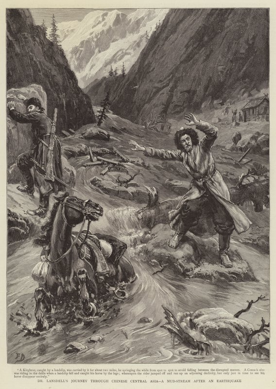 Dr Lansdells resa genom kinesiska Centralasien, en lerström och jordbävning av Frank Dadd