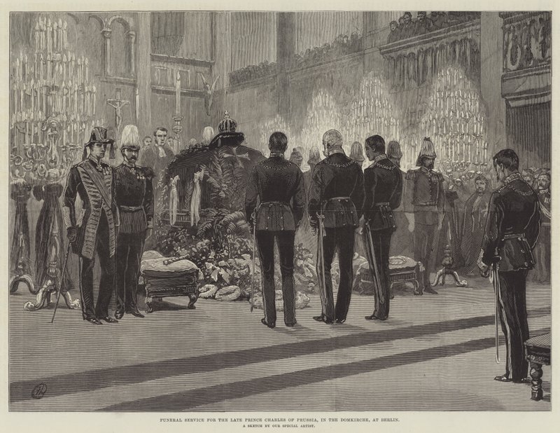Begravningsgudstjänst för avlidne prins Charles av Preussen i Domkirche i Berlin av Frank Dadd