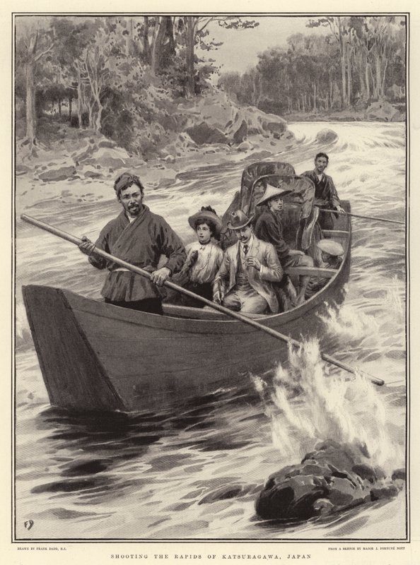Fotografering av forsarna i Katsuragawa, Japan av Frank Dadd