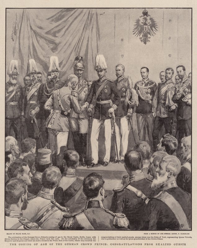 Den tyska kronprinsens åldrande, grattis från upphöjda gäster av Frank Dadd