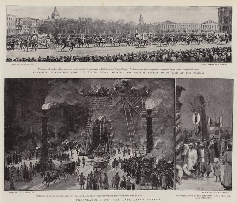 Tsarens begravning i S:t Petersburg av Frank Dadd