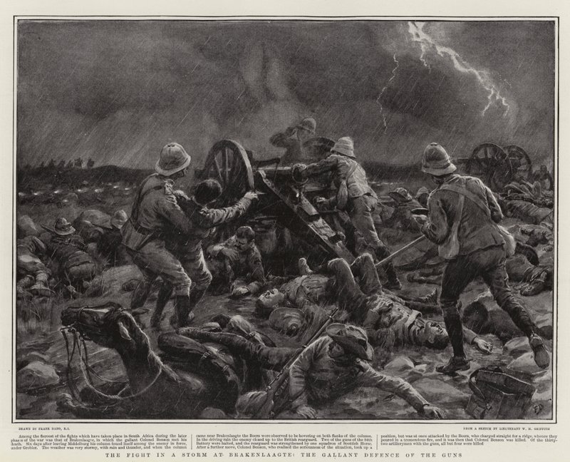 Kampen i en storm vid Brakenlaagte, vapenens galanta försvar av Frank Dadd