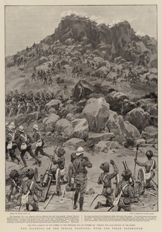 Striderna på den indiska gränsen, med Tirah-expeditionen av Frank Dadd
