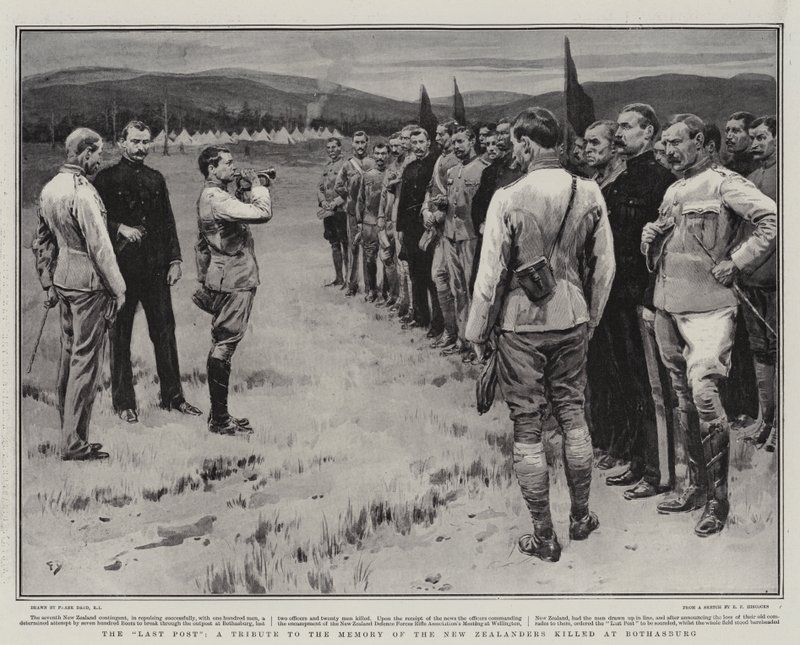 The Last Post, en hyllning till minnet av de nya zeeländare som dödades i Bothasburg av Frank Dadd