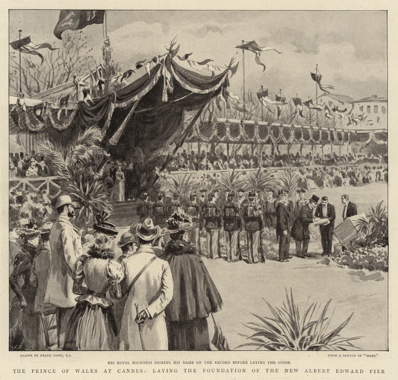Prinsen av Wales i Cannes, som lägger grunden för New Albert Edward Pier av Frank Dadd