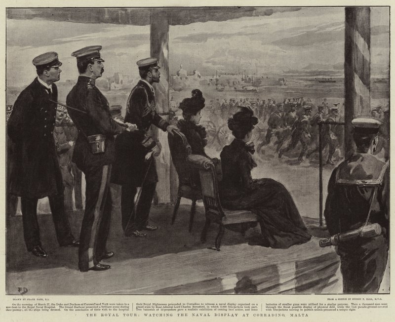The Royal Tour, titta på Naval Display i Corradino, Malta av Frank Dadd
