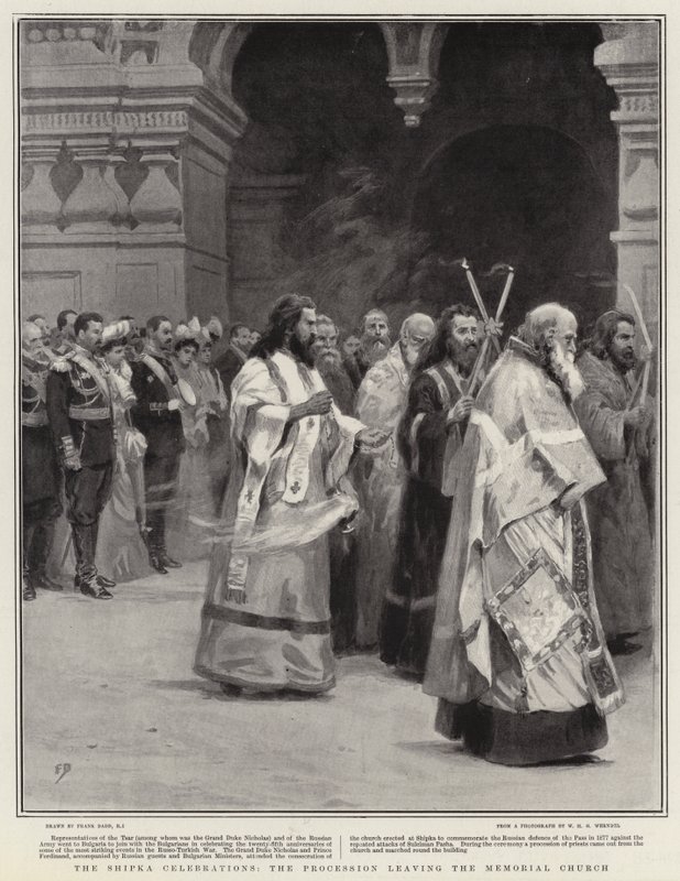 Firandet av Shipka, processionen från minneskyrkan av Frank Dadd