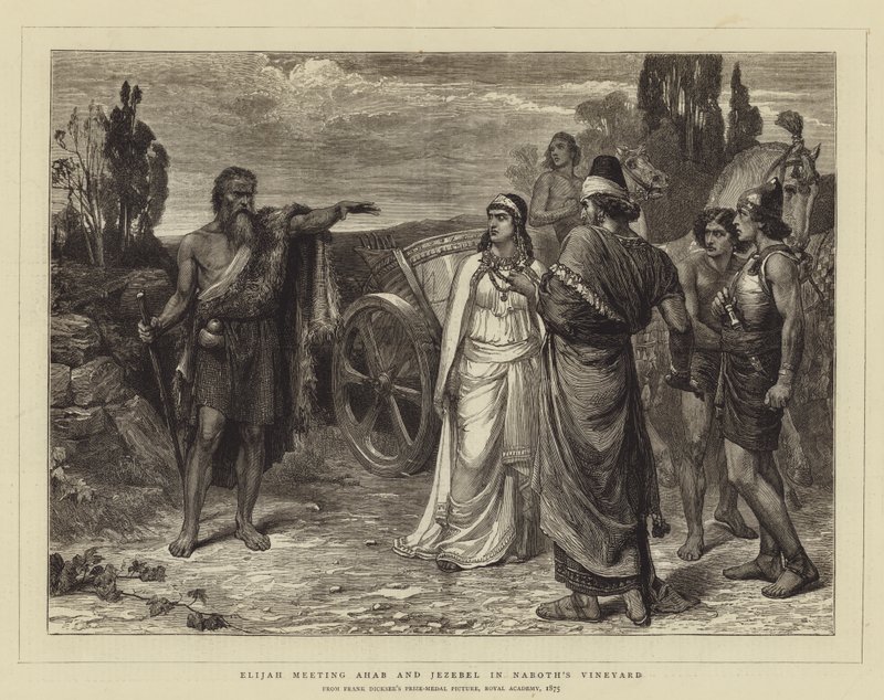 Elia möter Ahab och Jezebel i Nabots vingård av Frank Dicksee