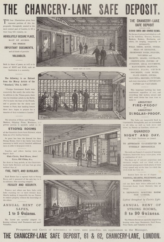 Annons, The Chancery-Lane Safe Deposit av Frank Watkins