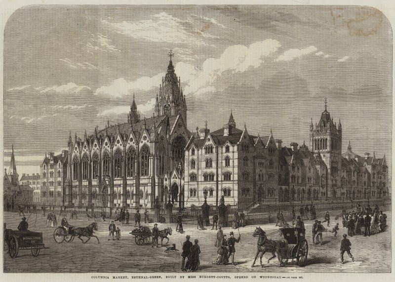 Columbia Market, Bethnal-Green, byggd av Miss Burdett-Coutts, öppnade på onsdagen av Frank Watkins