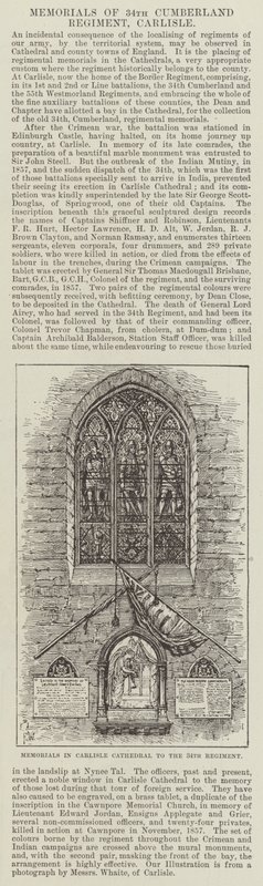 Minnesmärken i Carlisle Cathedral till 34:e regementet av Frank Watkins