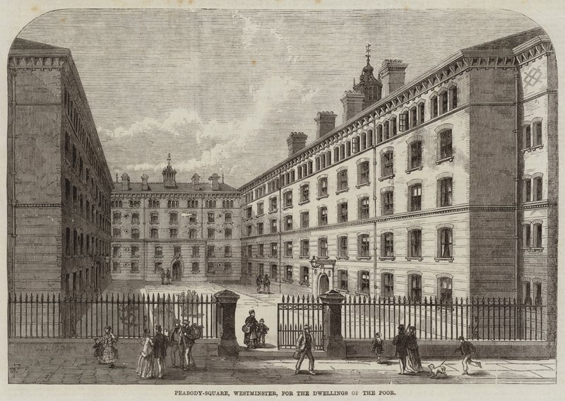 Peabody-Square, Westminster, för de fattigas bostäder av Frank Watkins
