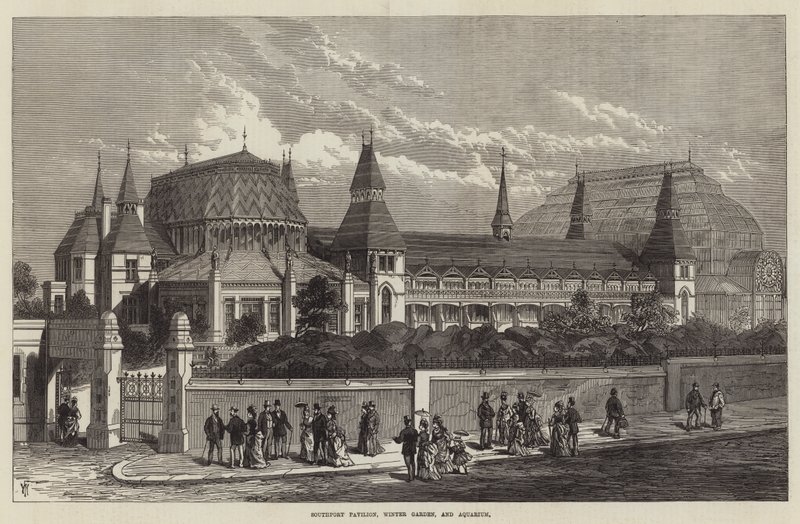 Southport Pavilion, vinterträdgård och akvarium av Frank Watkins
