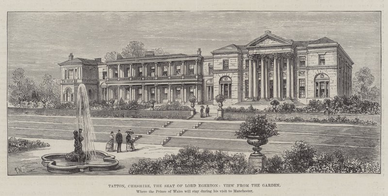 Tatton, Cheshire, Lord Egertons säte, vy från trädgården av Frank Watkins