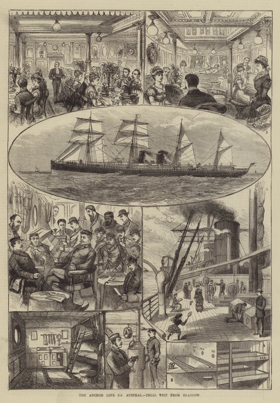 Ankarlinjen SS Austral, provresa från Glasgow av Frank Watkins