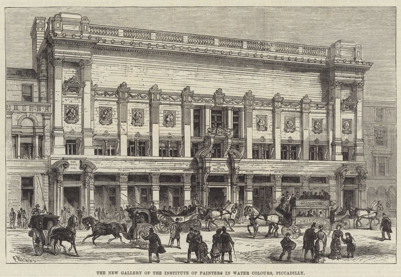 The New Gallery of Institute of Painters in Water Colours, Piccadilly av Frank Watkins