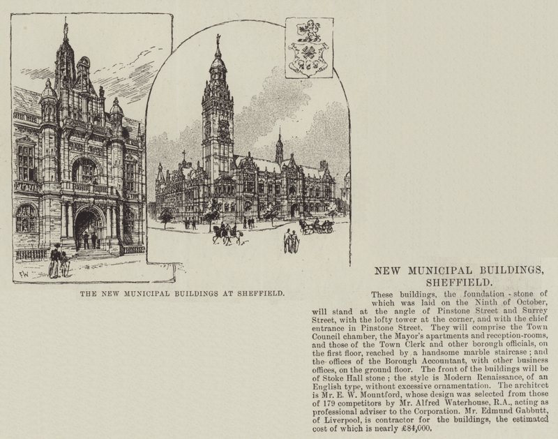 De nya kommunala byggnaderna i Sheffield av Frank Watkins