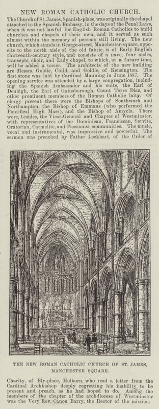 Den nya romersk-katolska kyrkan St James, Manchester Square av Frank Watkins