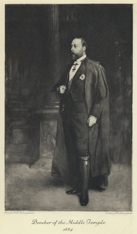 Prinsen av Wales, den blivande kungen Edvard VII, som bänkare i Mellantemplet av Frank (after) Holl