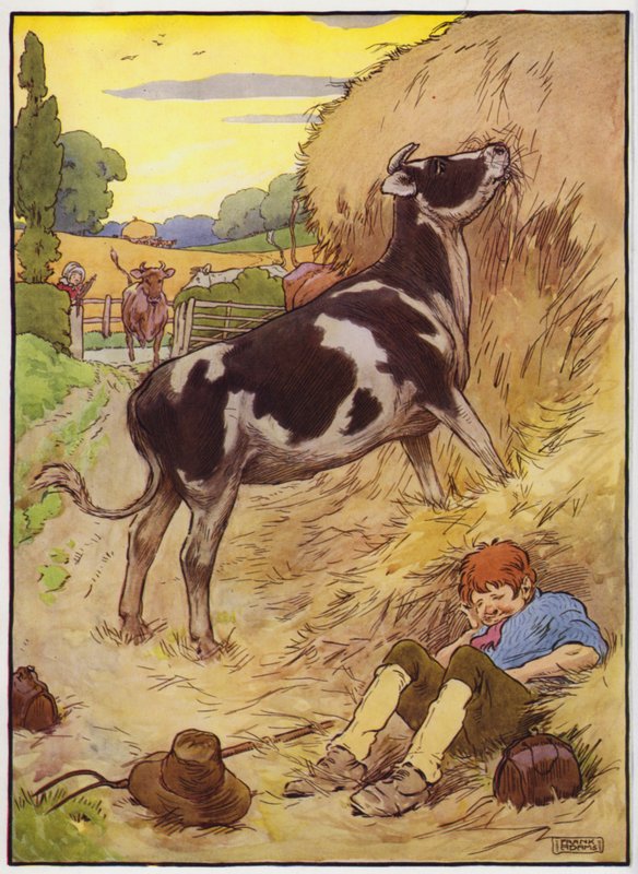 Illustration för Old Dame Trot And Her Pig (färg litho) av Frank Adams